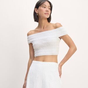 NWT Everlane The Gauze Smock White Crop Women’s Top Blouse